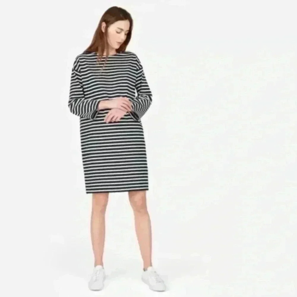 Everlane Breton Striped Black‎ White Dress